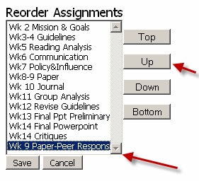 Reordering Assignments